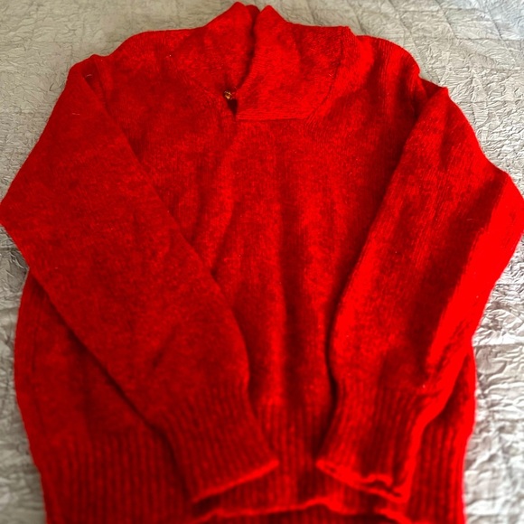 LL Bean Red Wool Blend Sweater Mens Size Large - Picture 1 of 5